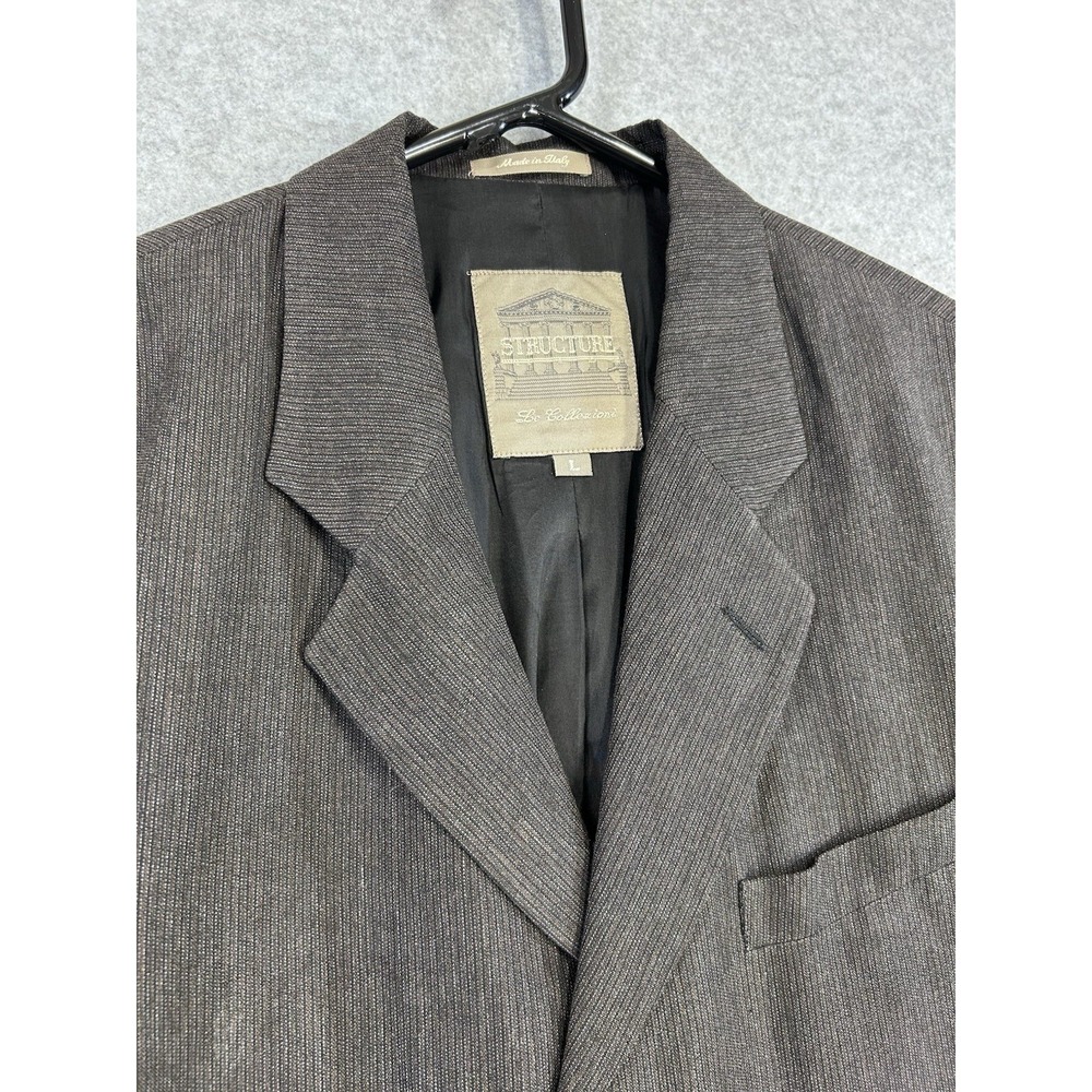 Vintage Structure Le Collezioni Gray Striped Blazer Size L Made in Italy